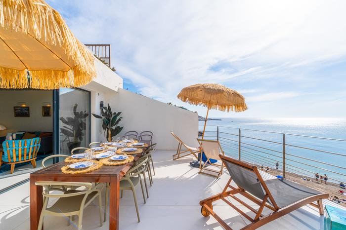 Terrasse ombragée et vue mer - Villa Bonne Brise
