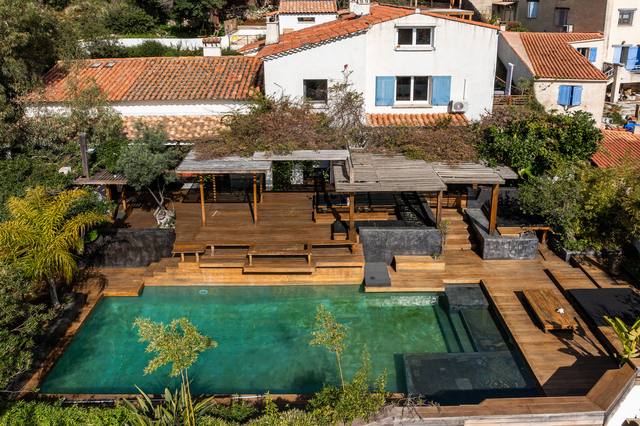 Villa Java, piscine vue aérienne