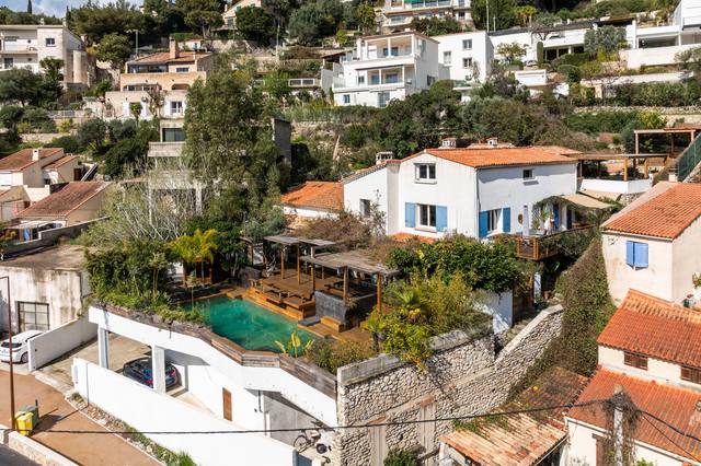 Villa Java, vue aérienne jardin et piscine