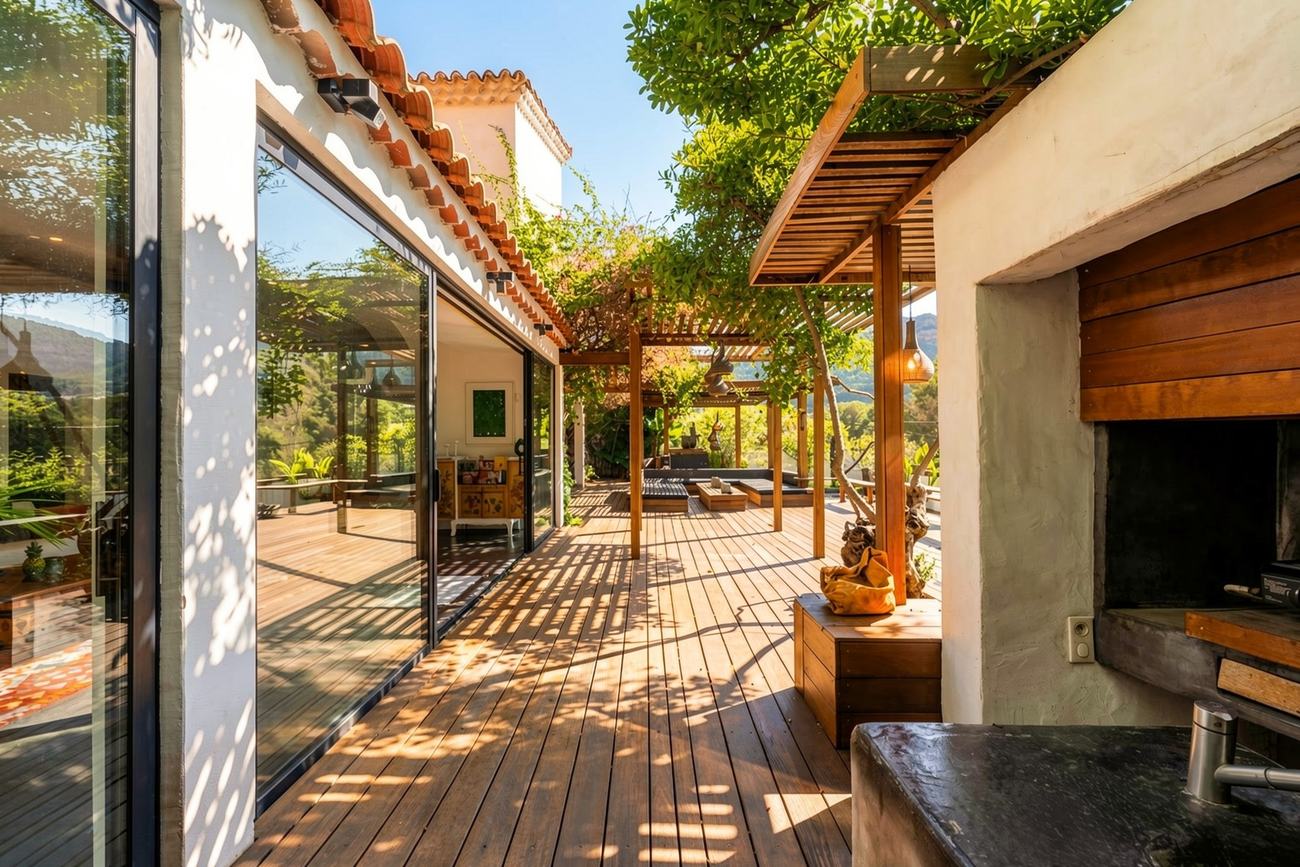 Terrasse sous pergola